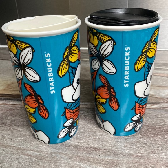 Starbucks Other - Starbucks poppy flower ceramic travel mugs